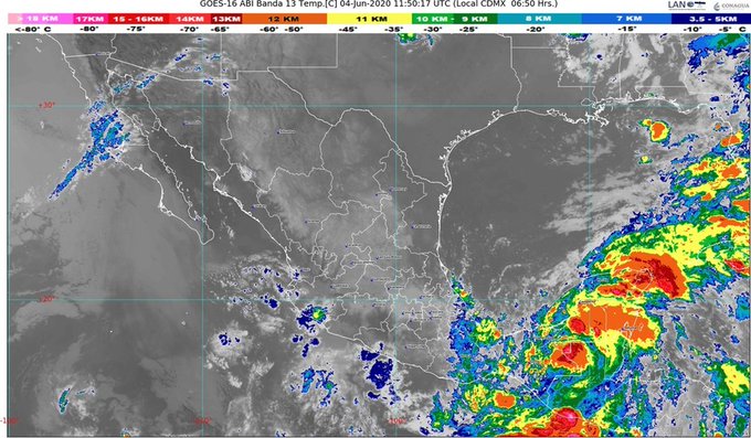 Se prevén lluvias puntuales extraordinarias en Campeche, Chiapas, Quintana Roo, Tabasco y Yucatán